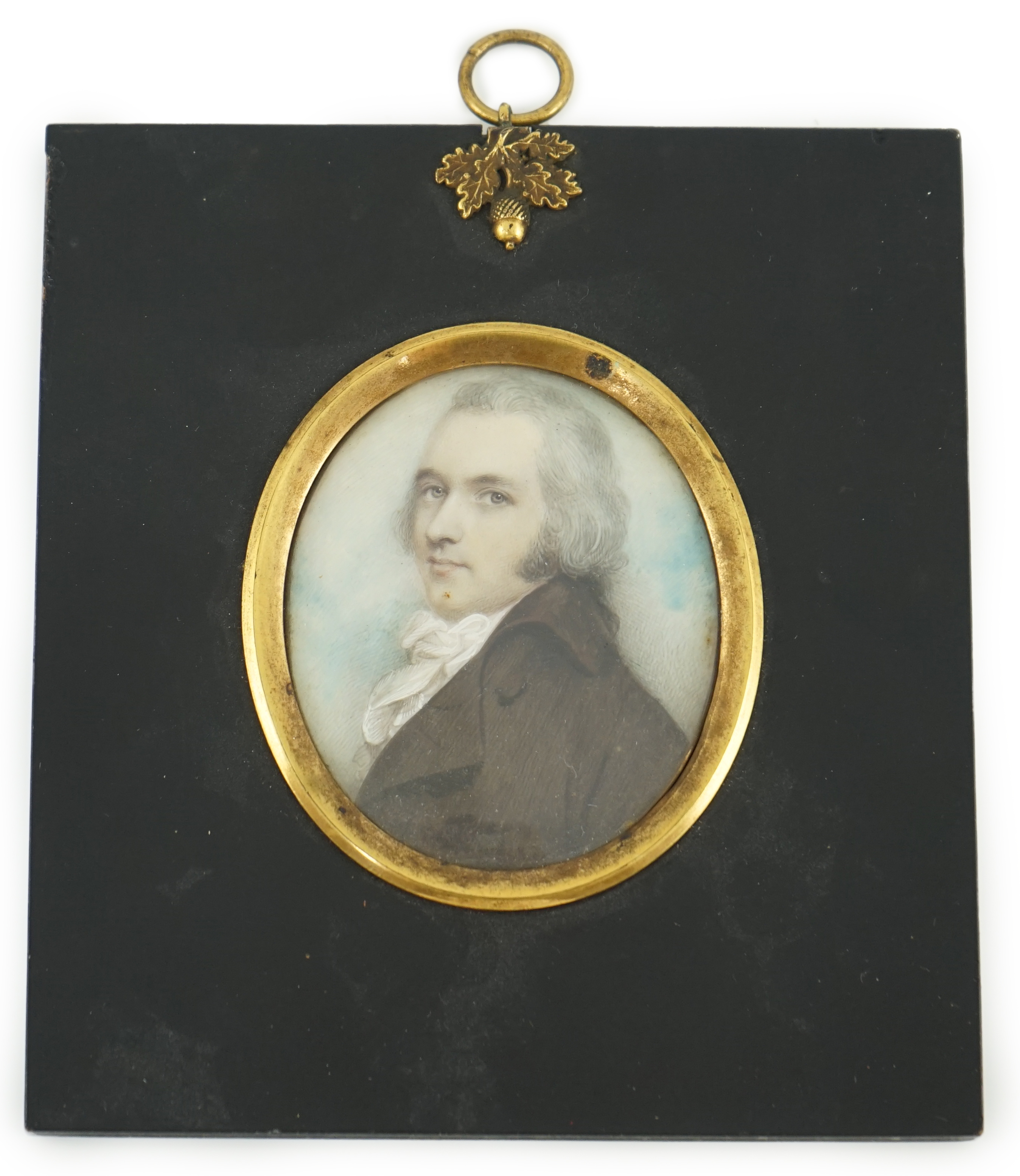 Attributed to Andrew Plimer (1763-1837), Portrait miniature of a gentleman, watercolour on ivory, 6.5 x 5.5cm. CITES Submission reference PSNJZWJ5